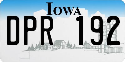 IA license plate DPR192