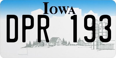 IA license plate DPR193