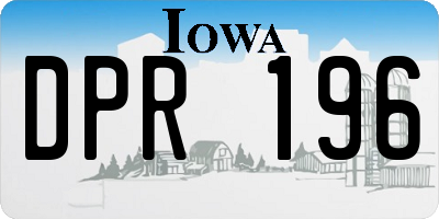 IA license plate DPR196