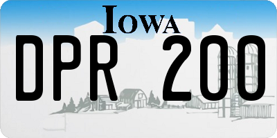 IA license plate DPR200