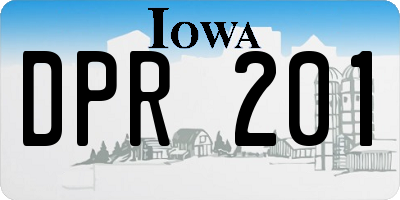 IA license plate DPR201