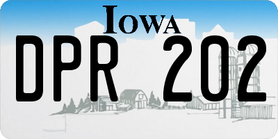 IA license plate DPR202