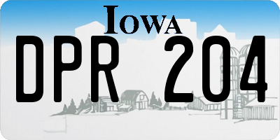 IA license plate DPR204