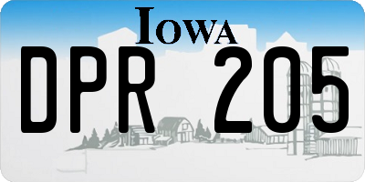 IA license plate DPR205