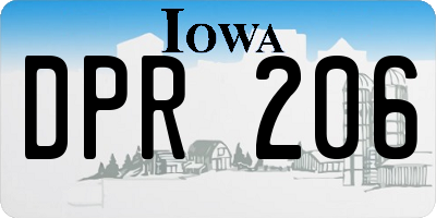 IA license plate DPR206