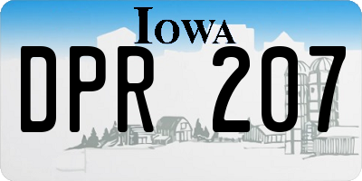 IA license plate DPR207