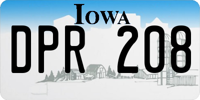 IA license plate DPR208
