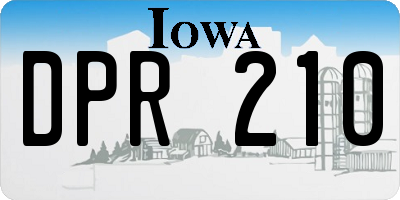 IA license plate DPR210