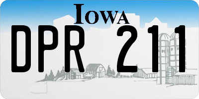 IA license plate DPR211