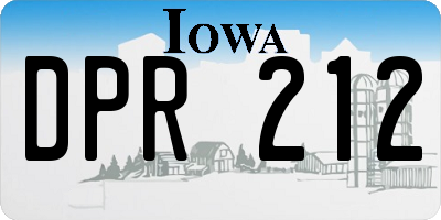 IA license plate DPR212
