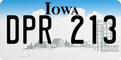 IA license plate DPR213
