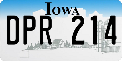 IA license plate DPR214