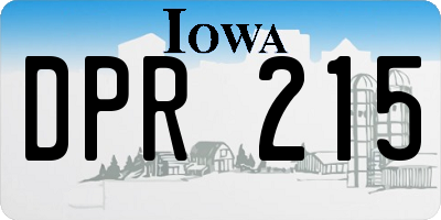 IA license plate DPR215