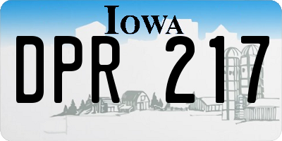 IA license plate DPR217