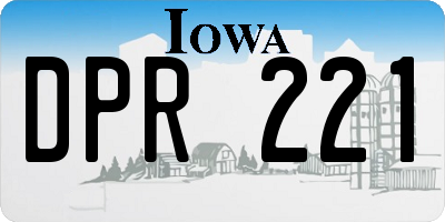 IA license plate DPR221
