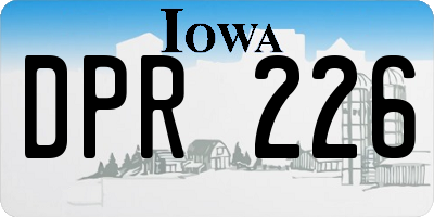 IA license plate DPR226