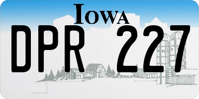 IA license plate DPR227