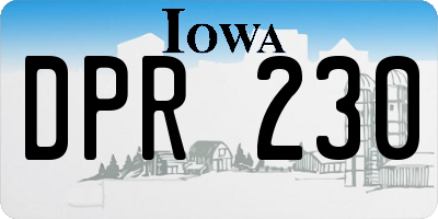 IA license plate DPR230