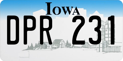 IA license plate DPR231