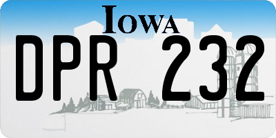 IA license plate DPR232