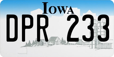 IA license plate DPR233