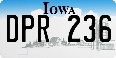 IA license plate DPR236