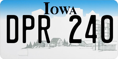 IA license plate DPR240