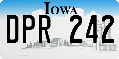 IA license plate DPR242