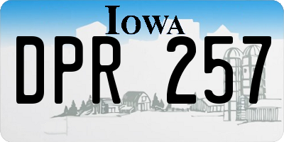 IA license plate DPR257