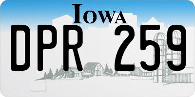 IA license plate DPR259