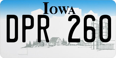 IA license plate DPR260