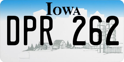 IA license plate DPR262