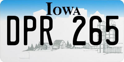 IA license plate DPR265
