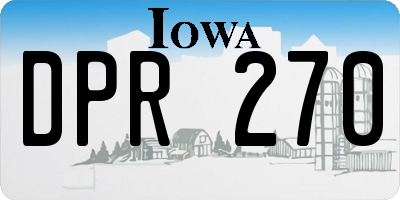 IA license plate DPR270