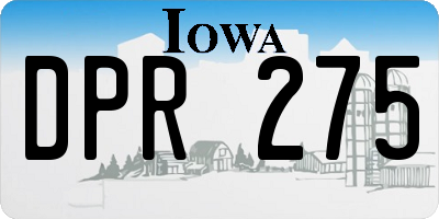 IA license plate DPR275