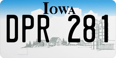 IA license plate DPR281