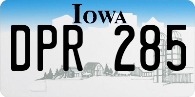 IA license plate DPR285