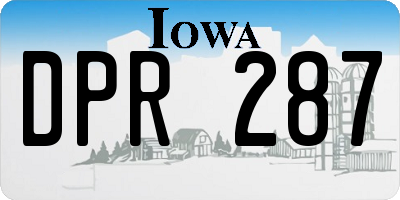 IA license plate DPR287