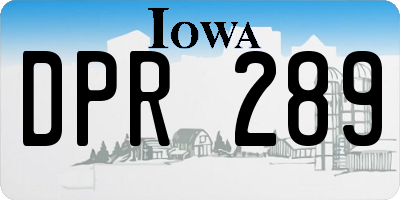 IA license plate DPR289