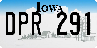 IA license plate DPR291