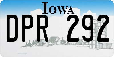IA license plate DPR292