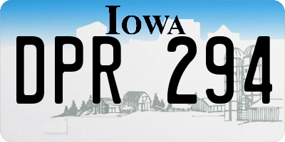 IA license plate DPR294