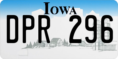 IA license plate DPR296