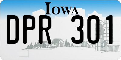 IA license plate DPR301