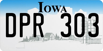 IA license plate DPR303