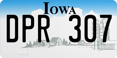 IA license plate DPR307