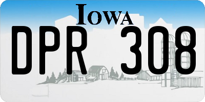IA license plate DPR308