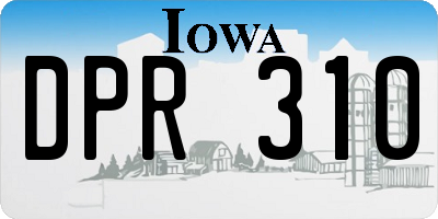 IA license plate DPR310