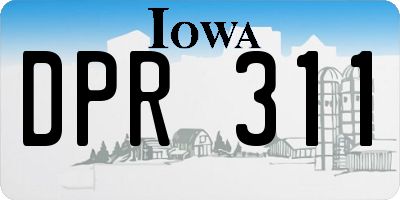 IA license plate DPR311