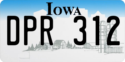 IA license plate DPR312